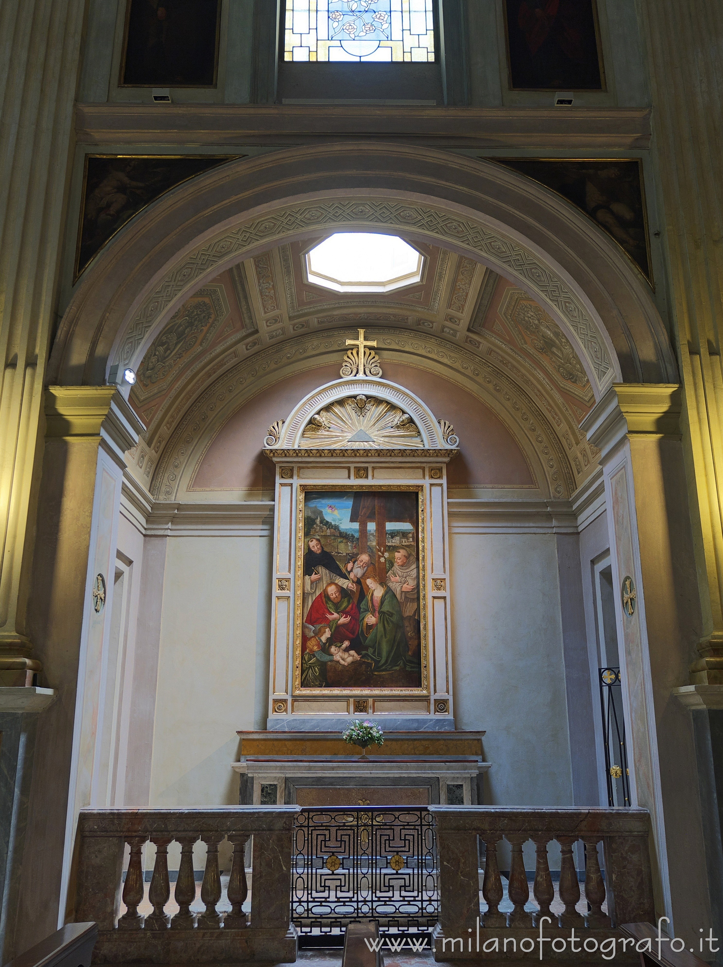 Milan (Italy) - Chapel of the Church of Santa Maria della Consolazione with the painting "Crib with Saints" 